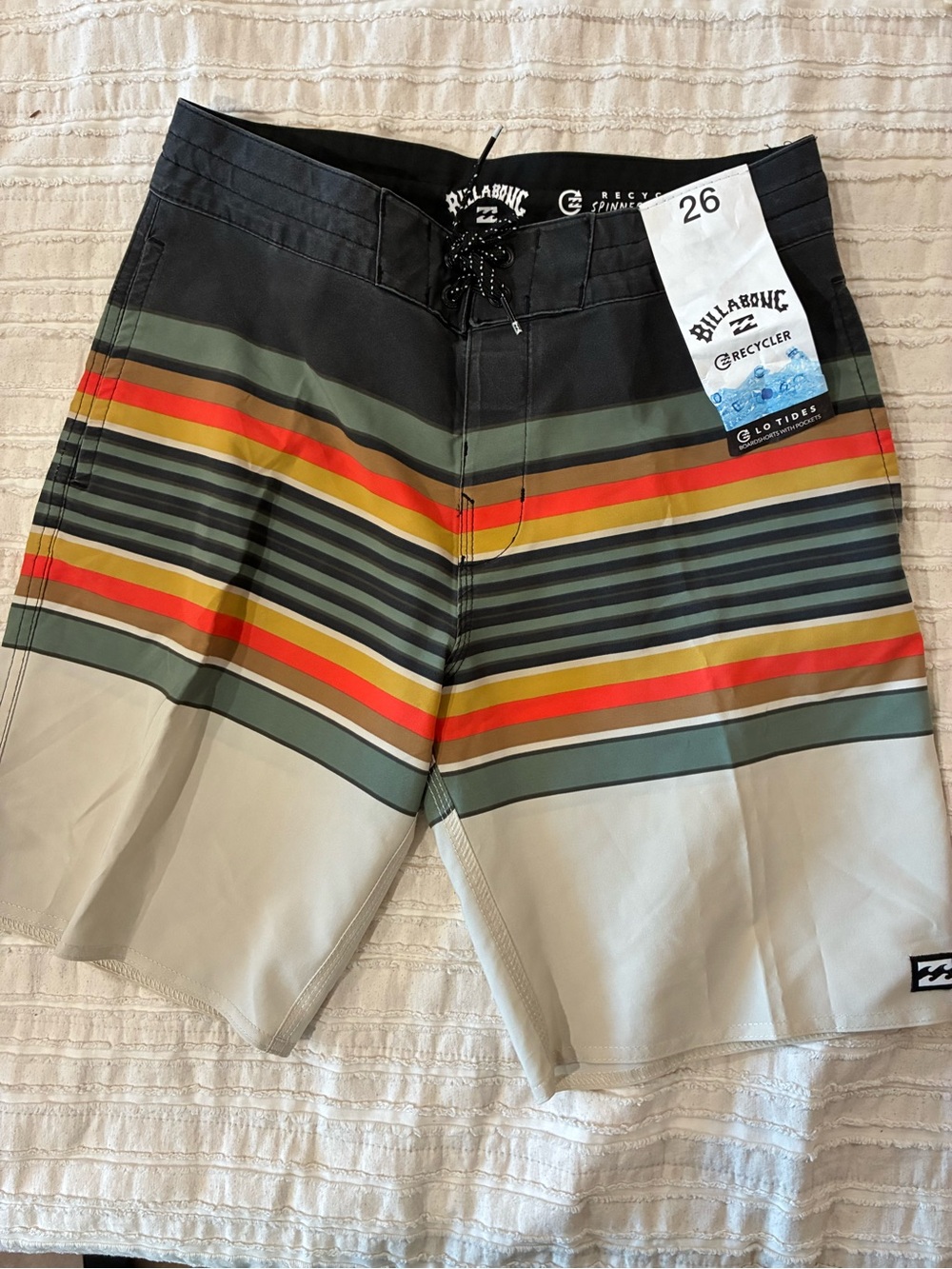 NWT Billabong Men’s Multicolor Striped Boardshorts - Size 26